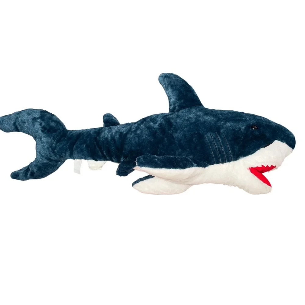 Large Plush Stuffed Animal Toy Blue Shark 33 Inch Blue Fiesta